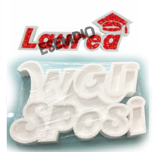 Portaconfetti Vassoio In Polistirolo Oggi Sposi – Lettere Alte 15 Cm, Doppie E Resistenti, Decorazione Per Matrimonio E Festa