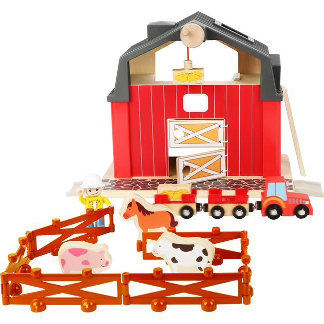 Fattoria in Legno Gioco Bambini Legler Miniatura con Accessori