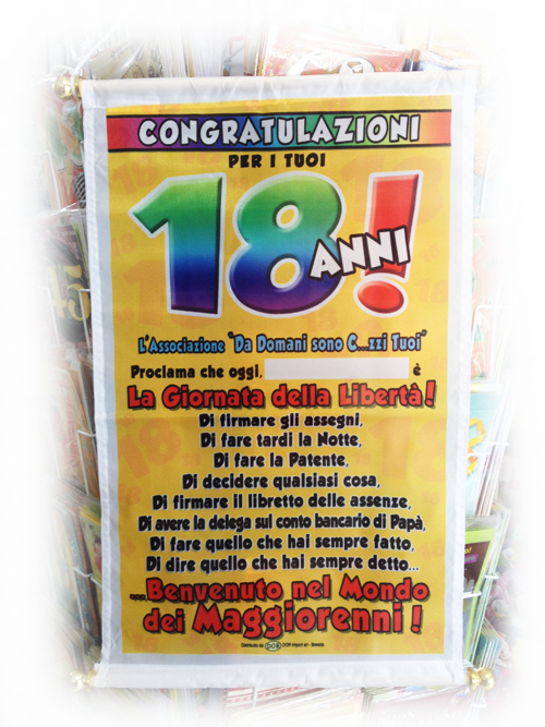 Locandina Biglietto Auguri 18 Anni - Palloni e palloncini