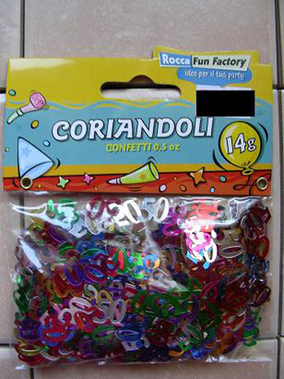 Coriandoli 50&deg; Compleanno Argento/Nero - Decorazione Tavolo Per Festa