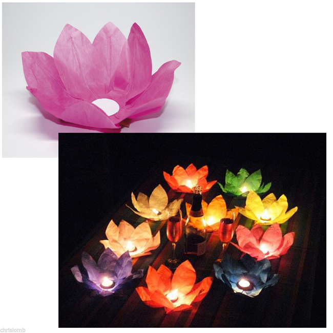 UKCOCO Candele galleggianti a forma di fiore di loto artificiale festa 5 pezzi matrimonio giardino laghetto lanterne galleggianti per piscina colore misto 
