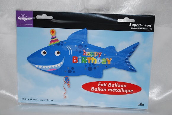 Decorazione Compleanno A Tema Squalo - Palloncini, Striscione E Cake Topper - 1 Striscione + 13 Topper + 18 Palloncini - 3