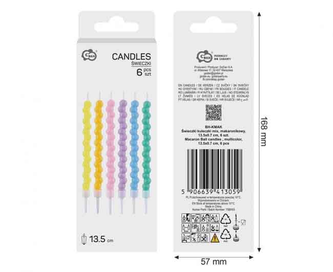 Candele Candeline Perle Macaron 6pz