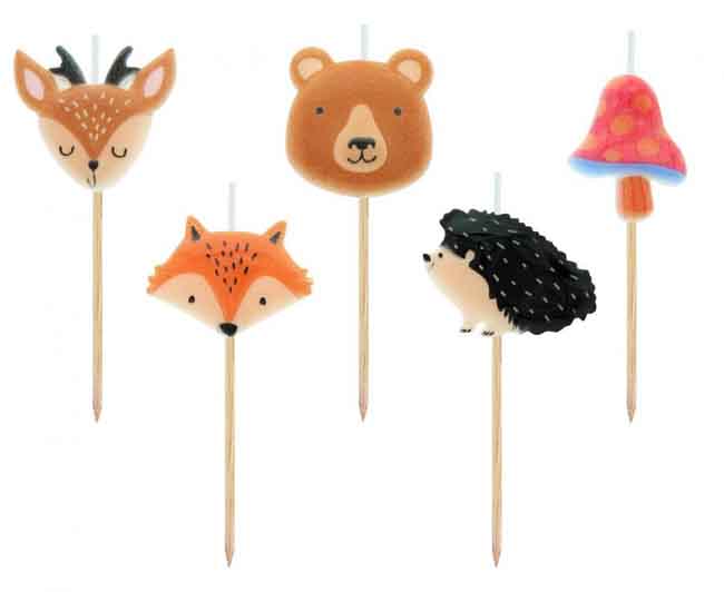 Candeline Picks Animali Bosco 5pz