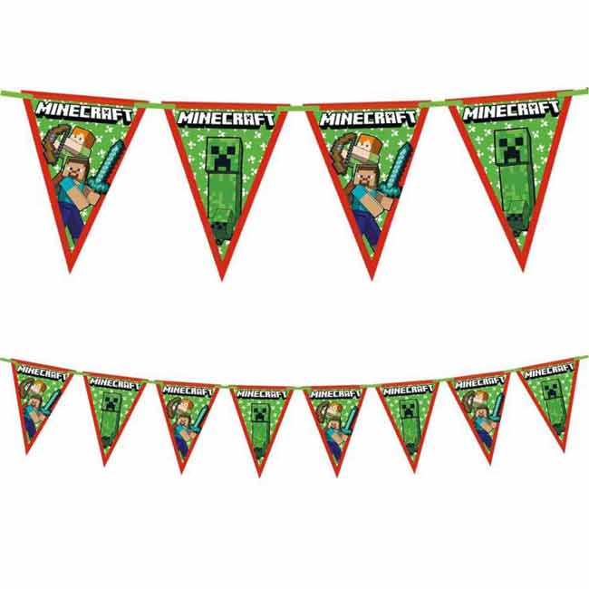 Minecraft Festone Bandierine 230cm