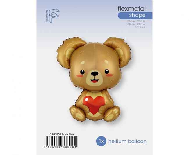 Palloncino Super Shape Orso Marrone Cuore