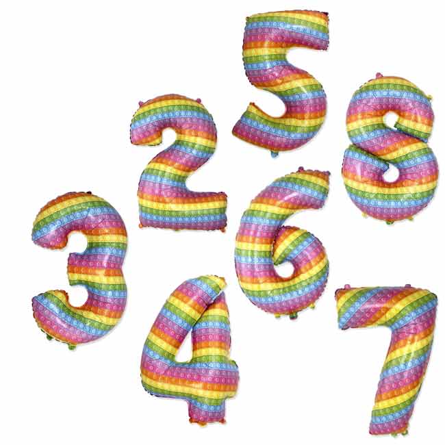 Numeri Palloncino Foli 82cm Stampa Pop It