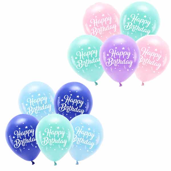 Busta Palloncini Happy Birthday Blu Rosa 5pz